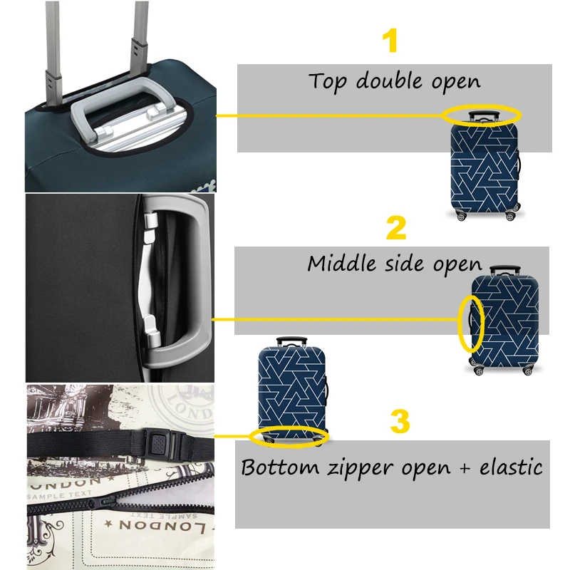 Thick Elastic World Map Luggage Protective Cover Zipper Suit For 18-32 inch Bag Suitcase Covers Trolley Cover Travel Accessories 5