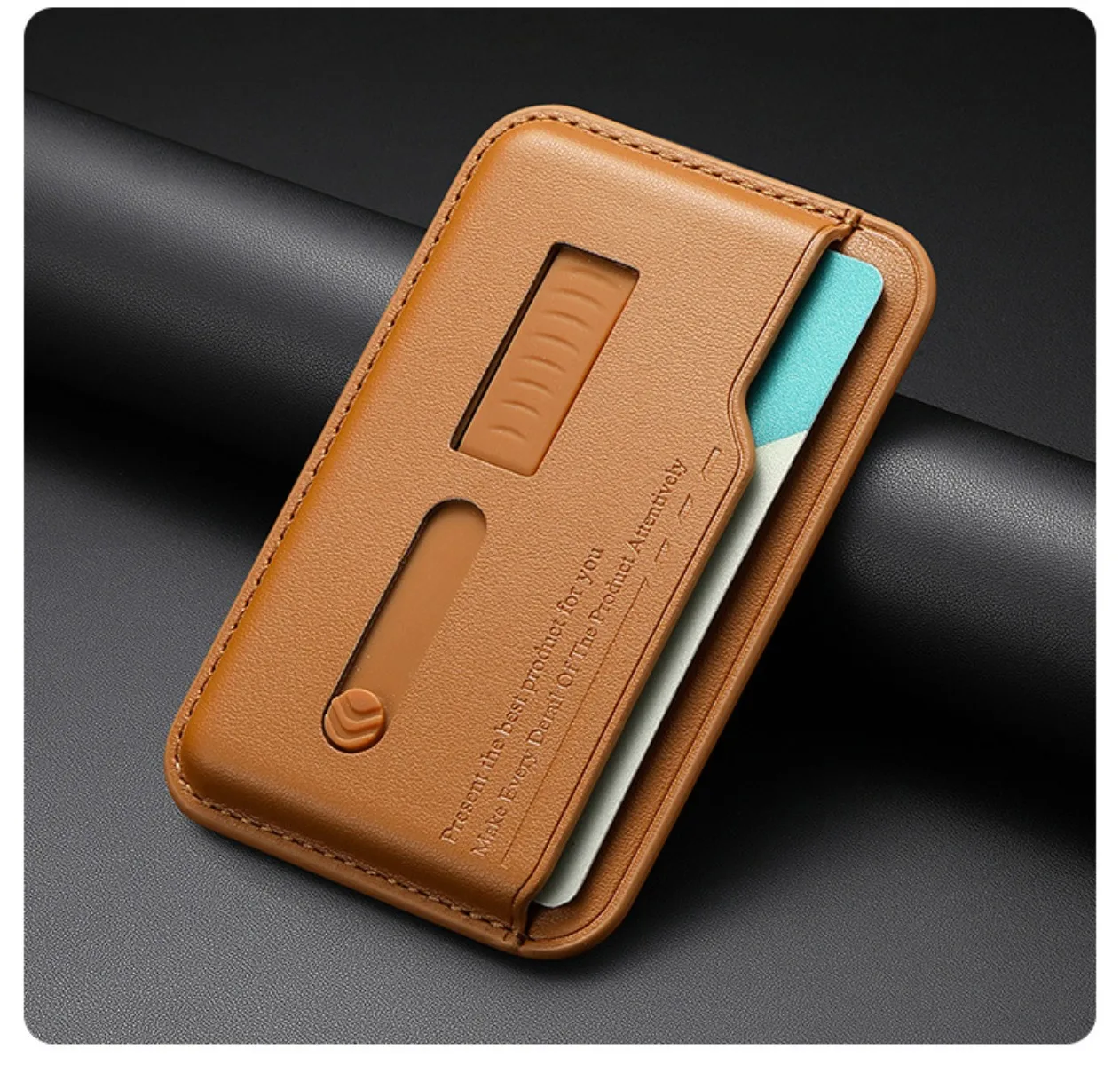Enhanced Magnetic Card Holder Wallet Case with Finger Ring and Wrist Strap