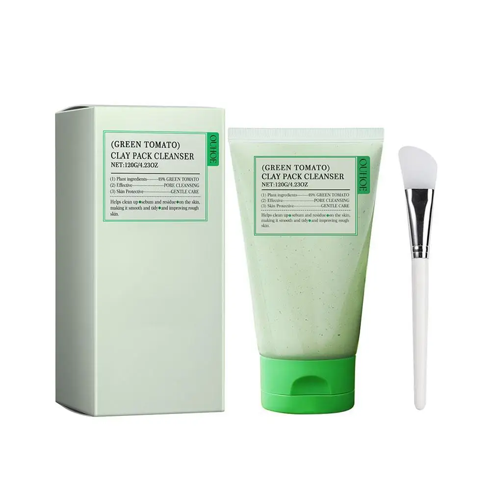 Green Tomato Clay Mask Fully Green Tomato Clay Mask Cleanser Tea Exfoliating Gel Cleanser Nourishing Cleanser Facial Care facial cleanser