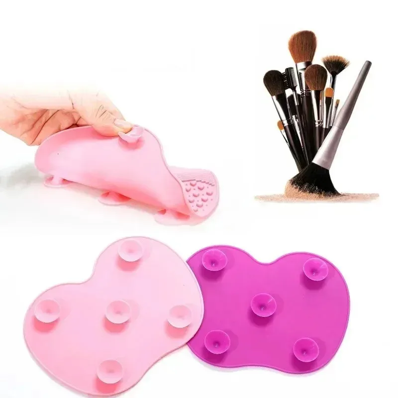 1-4pcs Silicone Brush Cleaner Cosmetic Make Up Washing Brush Gel Cleaning Mat Foundation Makeup Brush Cleaner Pad Scrubbe Board