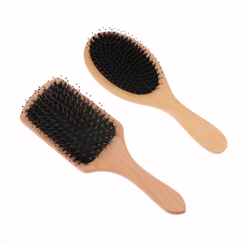 

Boar Bristle Hair Brush Women Wood Bamboo Hair Brush Professional Curly Airbag Scalp Brush Comb For Hair Beauty Care Salon Tools