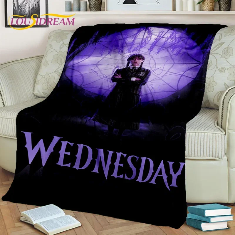 

3D Horror TV Wednesday Addams Blanket,Soft Throw Blanket for Home Bedroom Bed Sofa Picnic Travel Office Rest Cover Blanket Kids