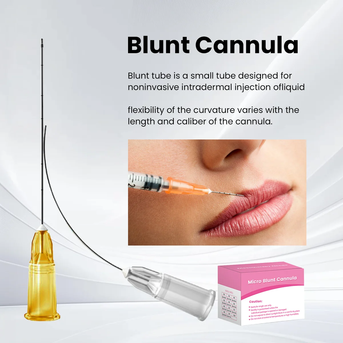 High Quality Sterile Packaged Micro Tip Blunt Cannula Flexible 18G 100MM 22G 50MM 21G 70MM 25G Disposable Blunt Microcannula