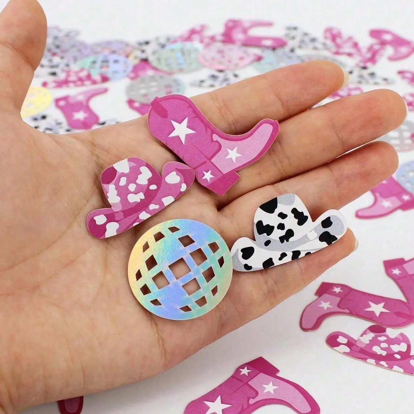 100pcs Disco Western Cowgirl Table Confetti For Bachelorette Paty Horse Race Party Decorations Birthday Disco Hen Party
