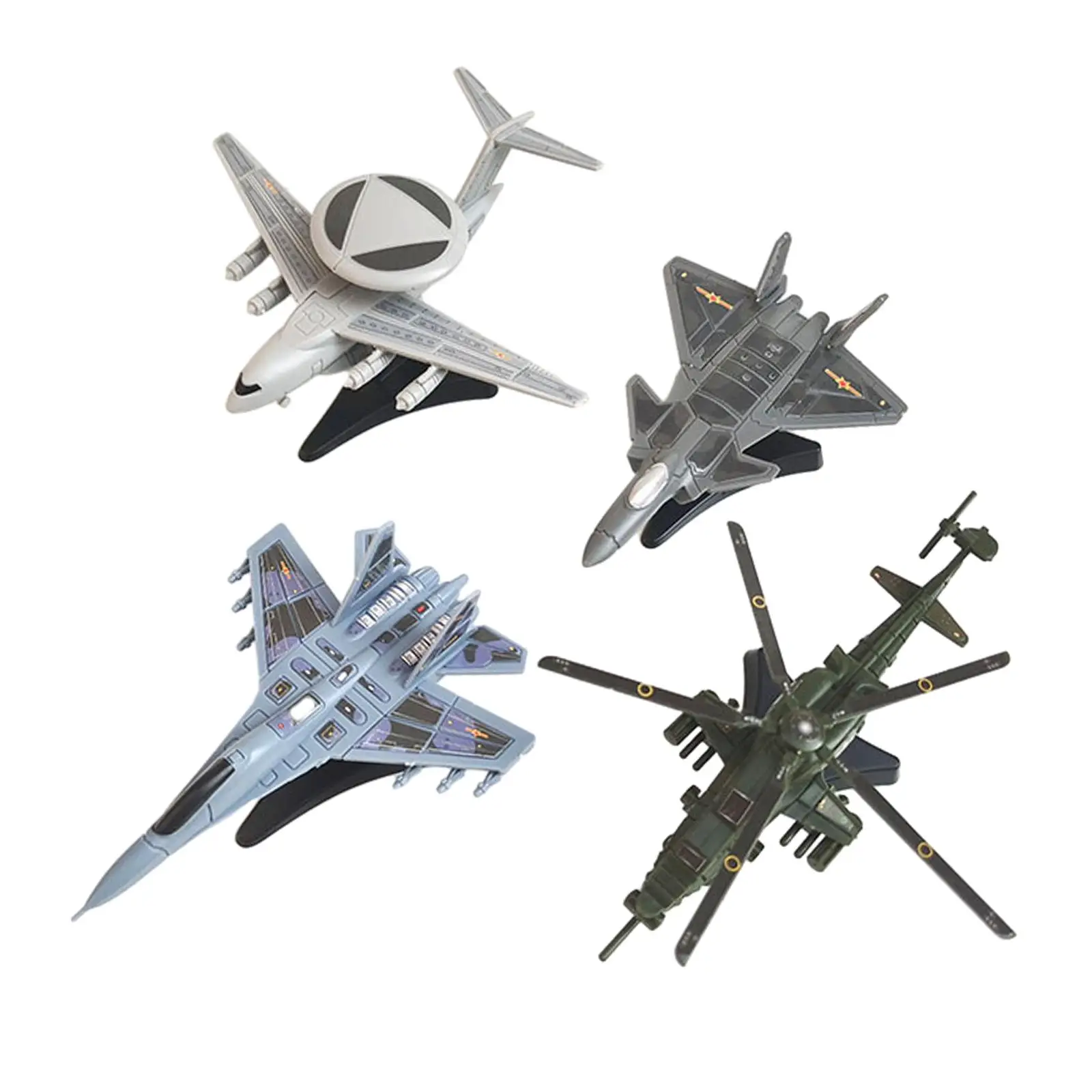 4 Pieces Miniature Airplane Toys DIY Assemble Tabletop Decor Plane Model Kits to Build for Boy Children Kids Girls Adults