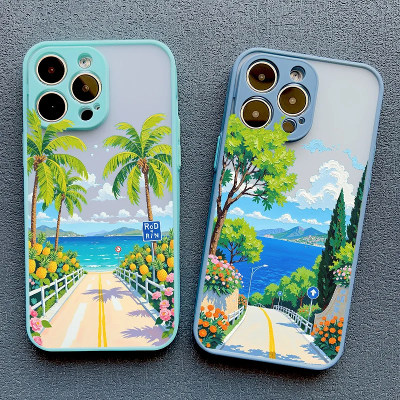 Strand- und Küstenlandschaft Reise-Handyhülle für iPhone 11 12 13 Mini Pro Max 17 16 15 14 Pro Max Plus X XR XS Schutzhülle – Detail 10