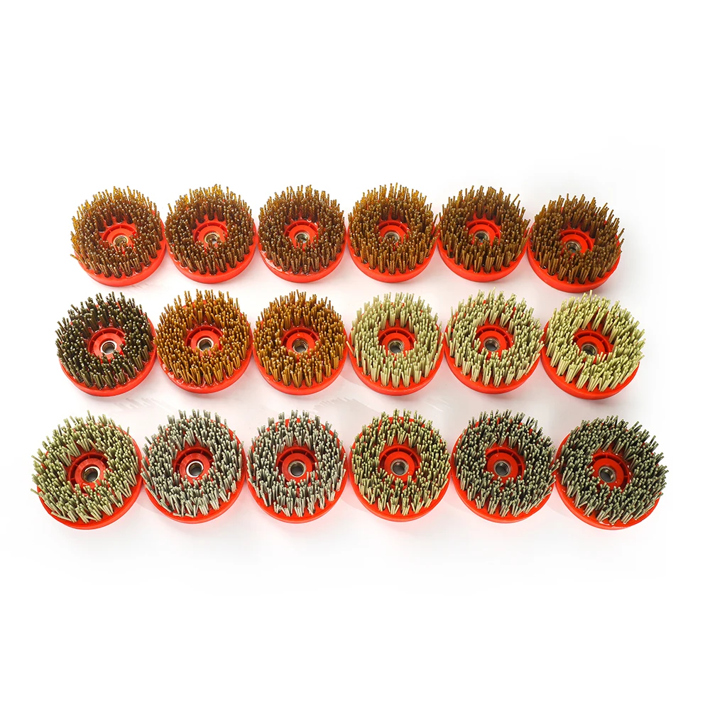 4 Inch Round Diamond Abrasive Brush for Stone Polishing Nylon Disc Diamond Strengthen Grinding Brush with Glue 110mm