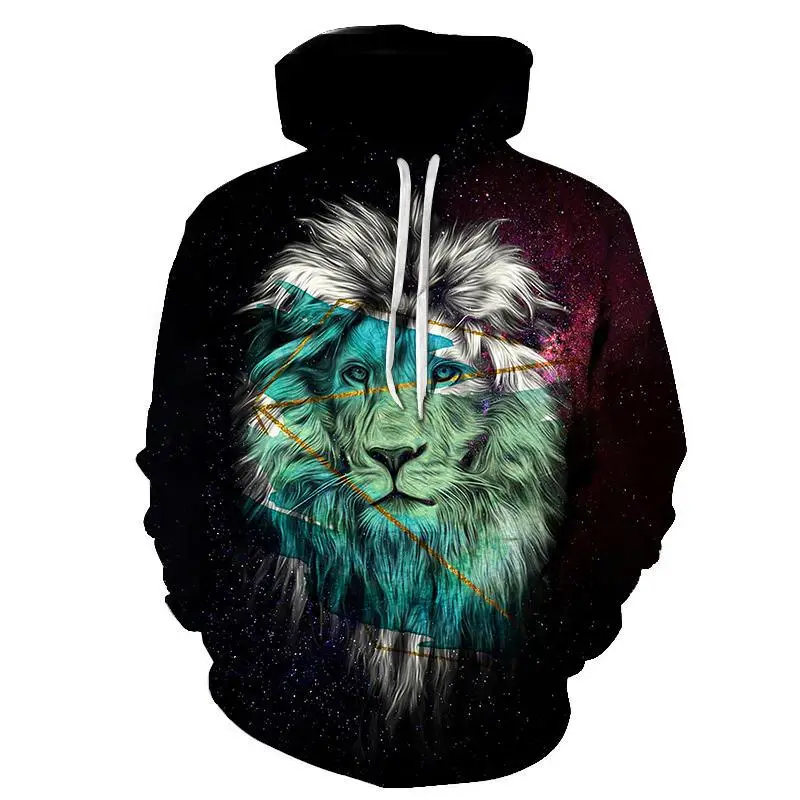 thumbnail image 1 of Sudadera con capucha con estampado 3D de león para hombre, sudadera con capucha para primavera y otoño, sudaderas informales de gran tamaño y holgadas, ropa de calle, 1 of 4