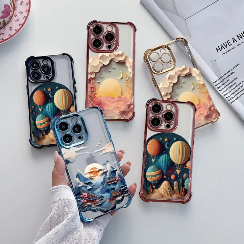 Oil Painting Landscape Plating Phone Case