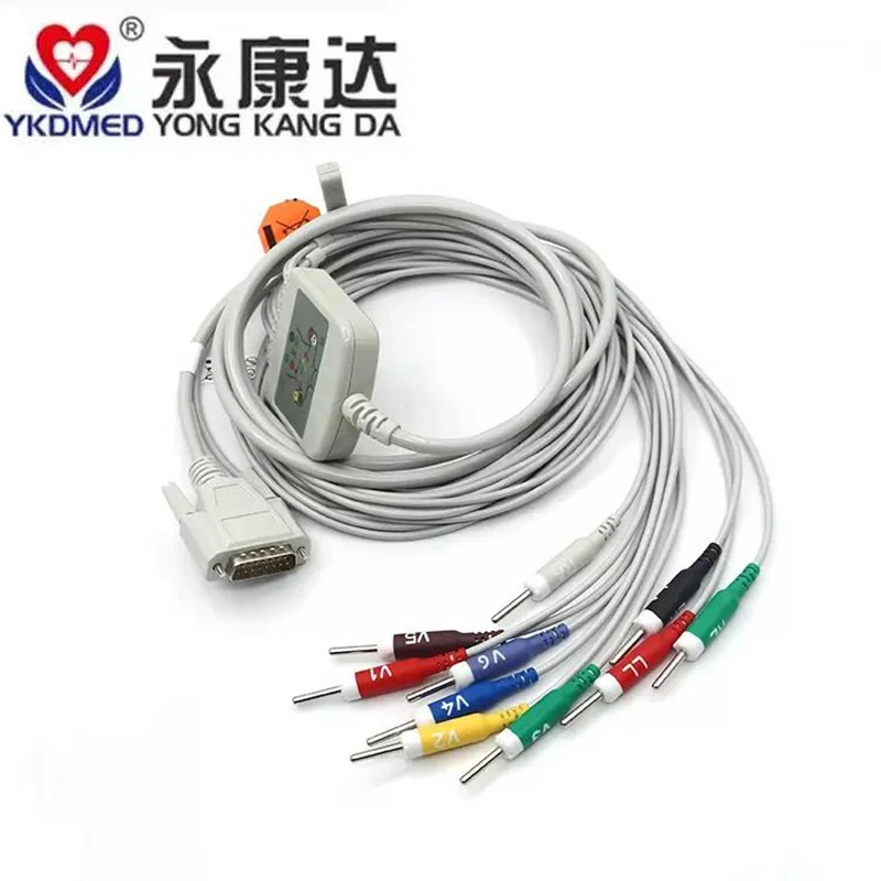 

Compatible With Nihon Kohden 9110K/9130k Ecg/Ekg Cable,10 Leadwires AHA/IEC,Din3.0 4.7 K Ohm Resistance Standard