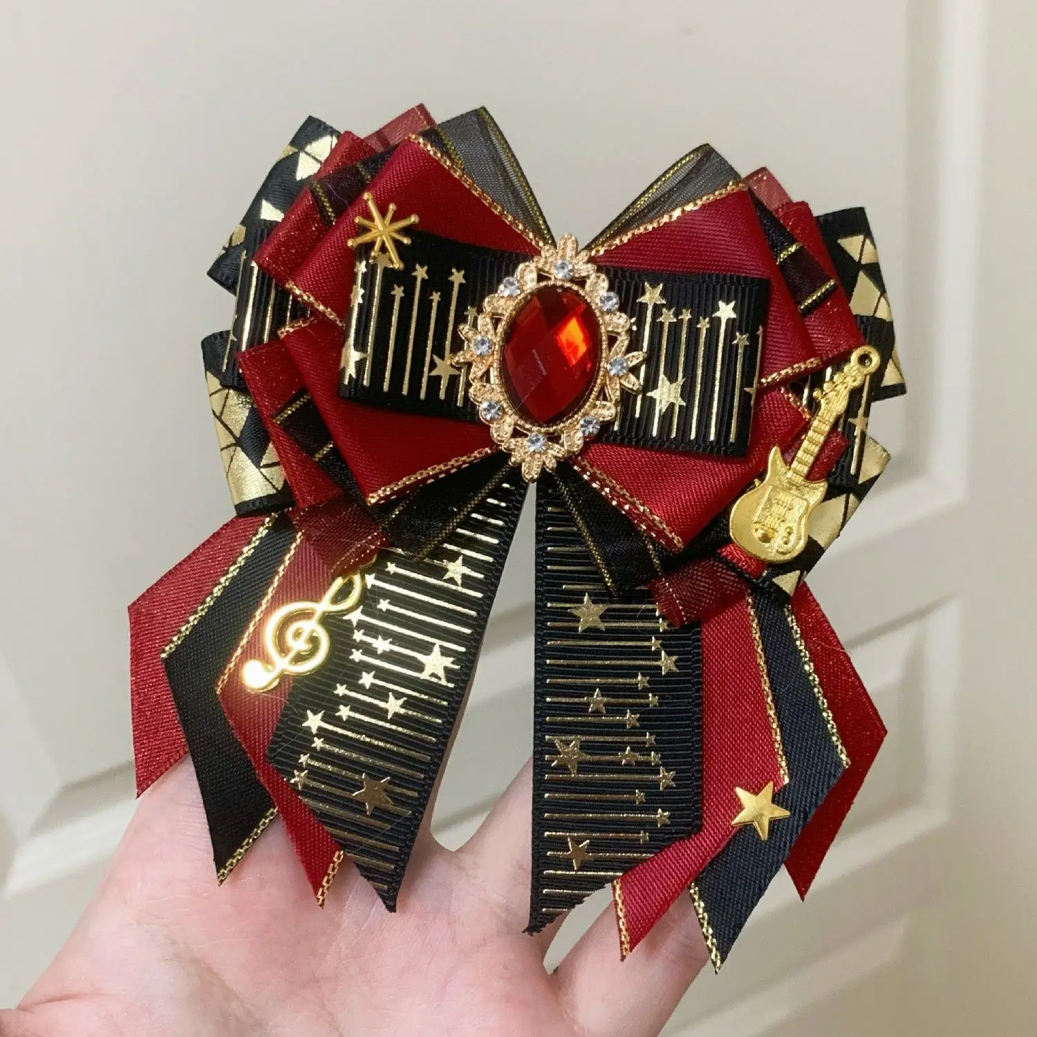 Original Notes Star Retro Handmade Bow Necktie Brooch Women's Lolita Anime Set Uniform Shirt Collar Luxury Pin Accessories, bow tie