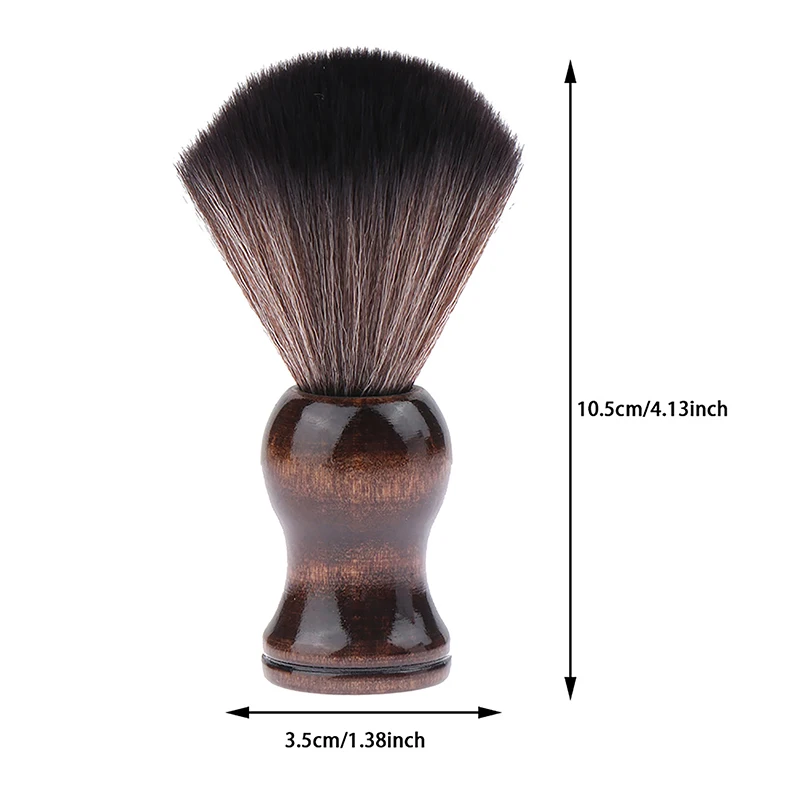 Shaving Brush Beard Brush Soft Nylon Shaving Brush Portable Soft Brush Sweeping Salon Cleansing Foam Wooden Handle Beard