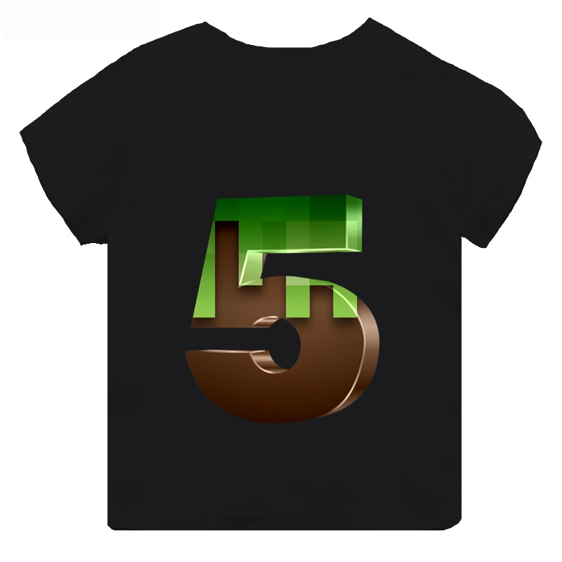 thumbnail image 1 of Camiseta con estampado de juego Mc para niños de 2 a 14 años, divertida camiseta de dibujos animados con números de cumpleaños, regalo para bebés, camisetas de algodón para niñas, 1 of 5