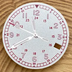 Enhanced Pilot Style Watch Dial with Luminous Hands and Date Texture - 29mm Automatic Movement (White dial-hands)