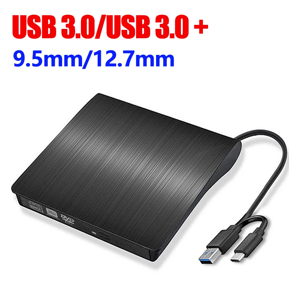 USB 3.0/USB 3.0 + Type-C Optical Drive Case9.5mm/12.7mm Slim DVD External Enclosure SATA To USB CD ROM ODD Case Box ODD Caddy cd dvd drive