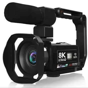 Fotocamera digitale 8K Videocamera portatile DV da 48 MP con zoom igital 18X Videocamera di registrazione portatile con touch screen LCD da 3 pollici