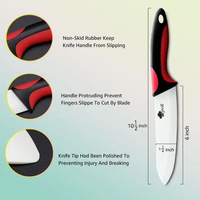 MYVIT Ceramic Knives Set Kitchen Chef Knife Paring Utility Slicing Knives Fruit Vegetable Cutter 6inch Fish Filleting Knives 2