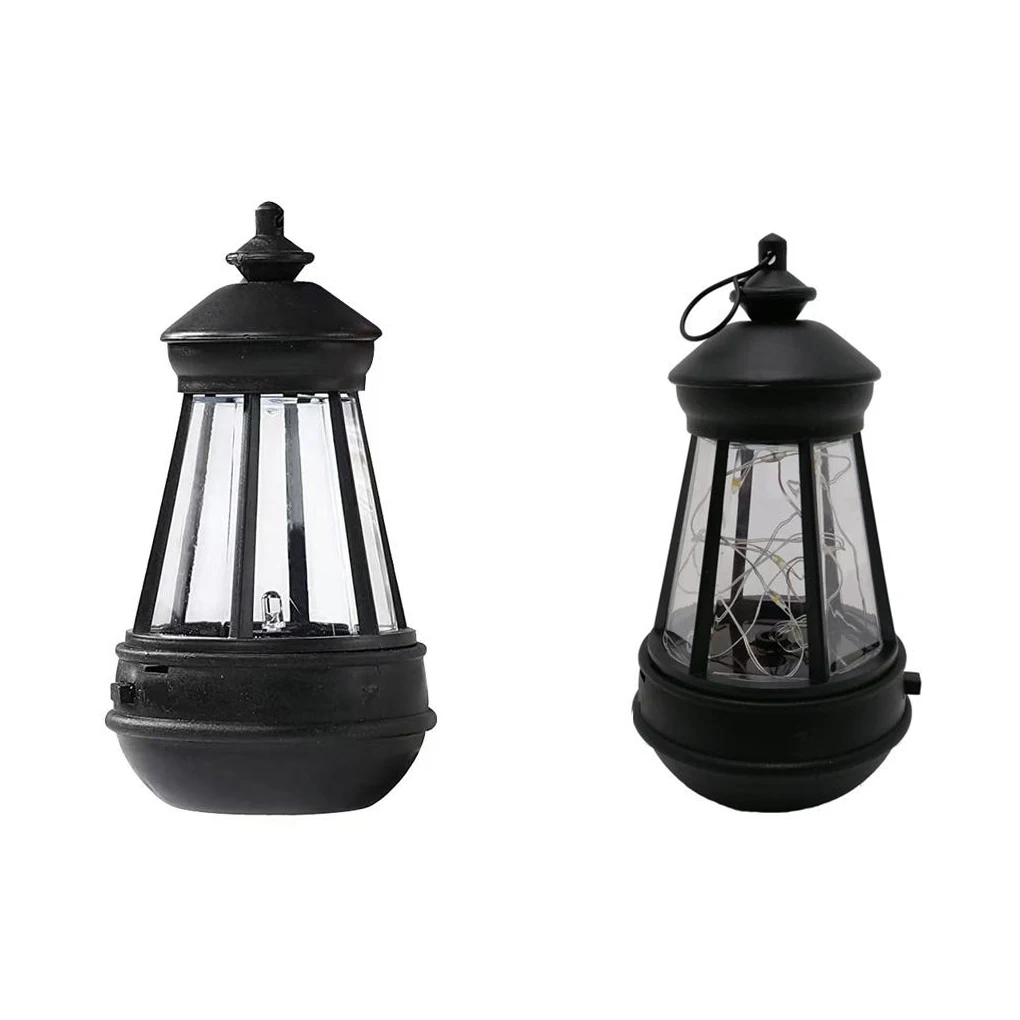

Solar Light with Hook Portable Vintage Lantern Decoration Night Walkway