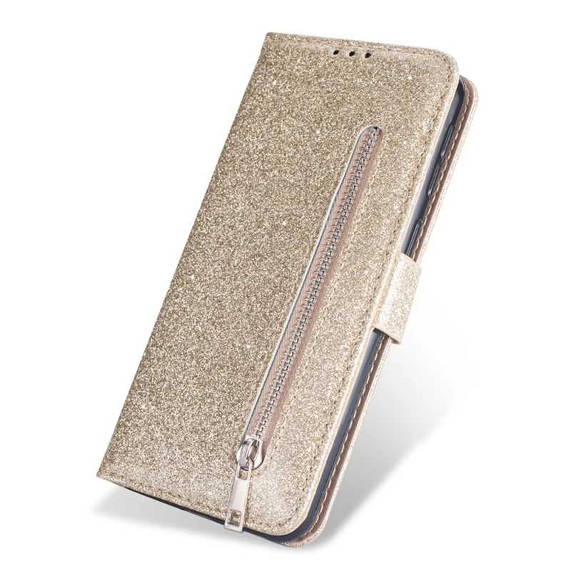 Glamorous Glitter Leather Wallet Flip Case Cover
