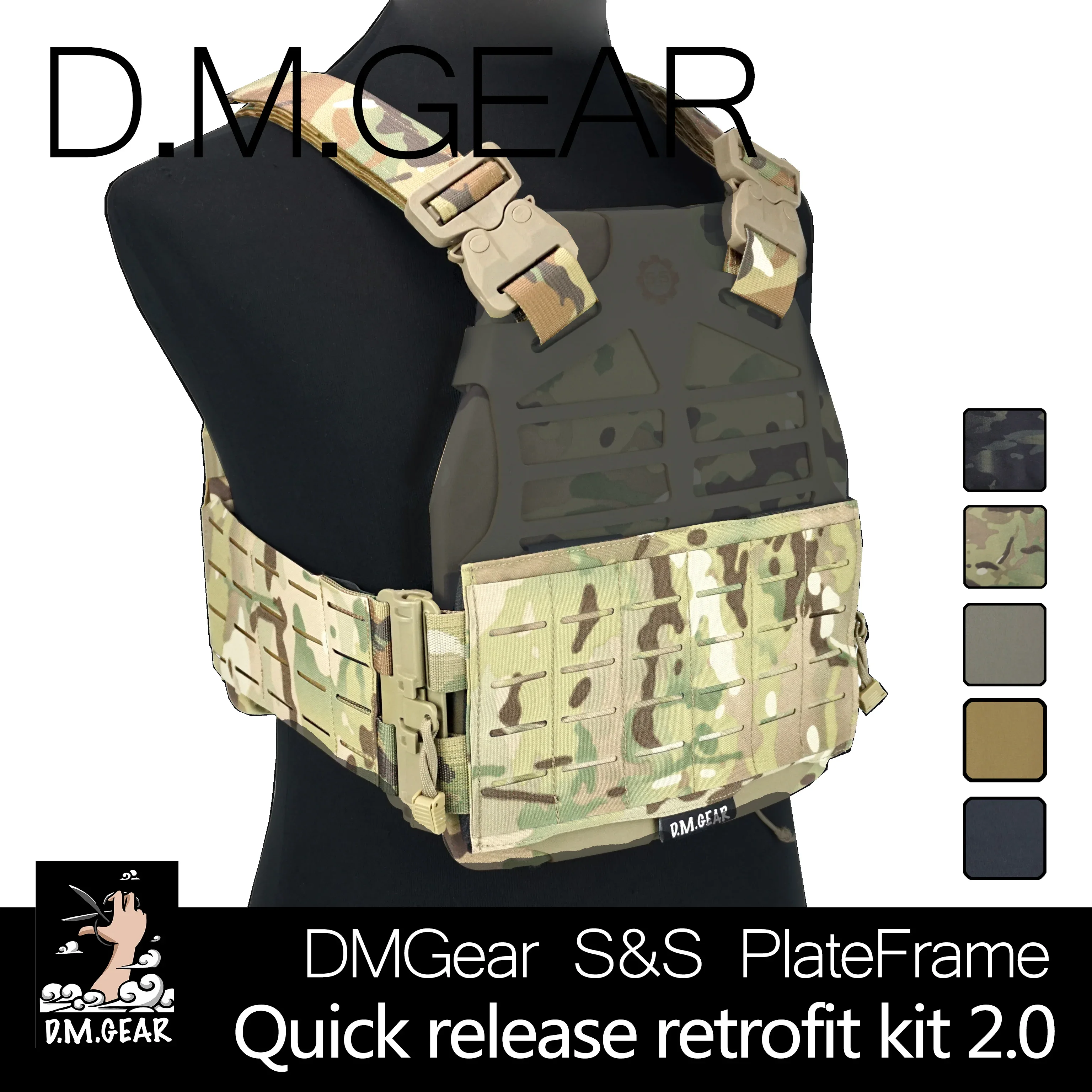 Dmgear S & S Plateframe Kit Di Retrofit A Sgancio Rapido 2.0 Tmc Emerson Universal Frame Vest Caccia Gioco Di Guerra Uomini E Donne