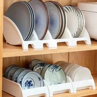 Kitchen Bowl Organiser Storage Rack Plastic Bowl Cupboard Display Dish for Cabinet Cutlery Plate Kitchen Accessories Rack 2