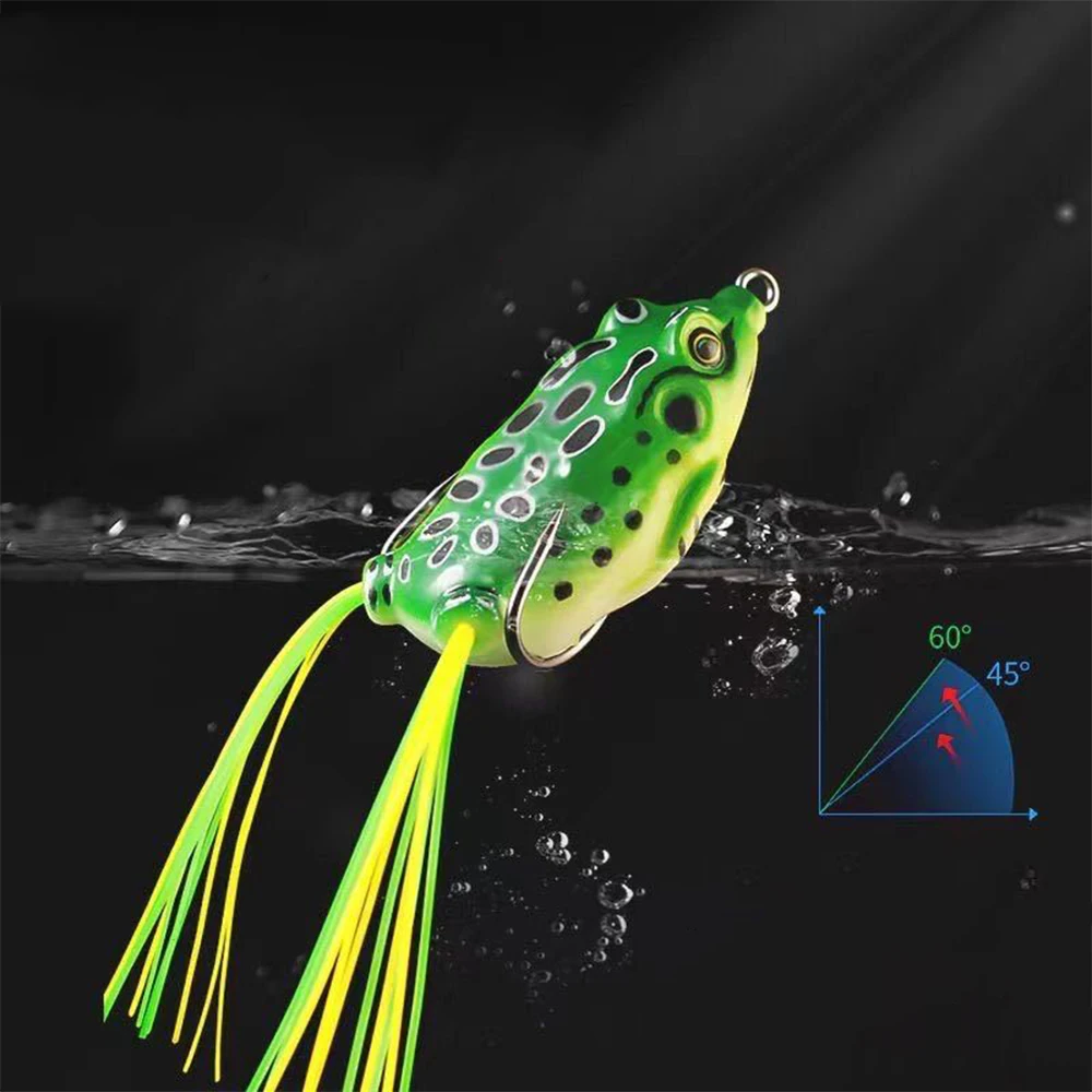 8PCS Mixed Color Frog Soft Lure Set Top Water Wobblers Rubber Artificial  Baits for Pike Snake