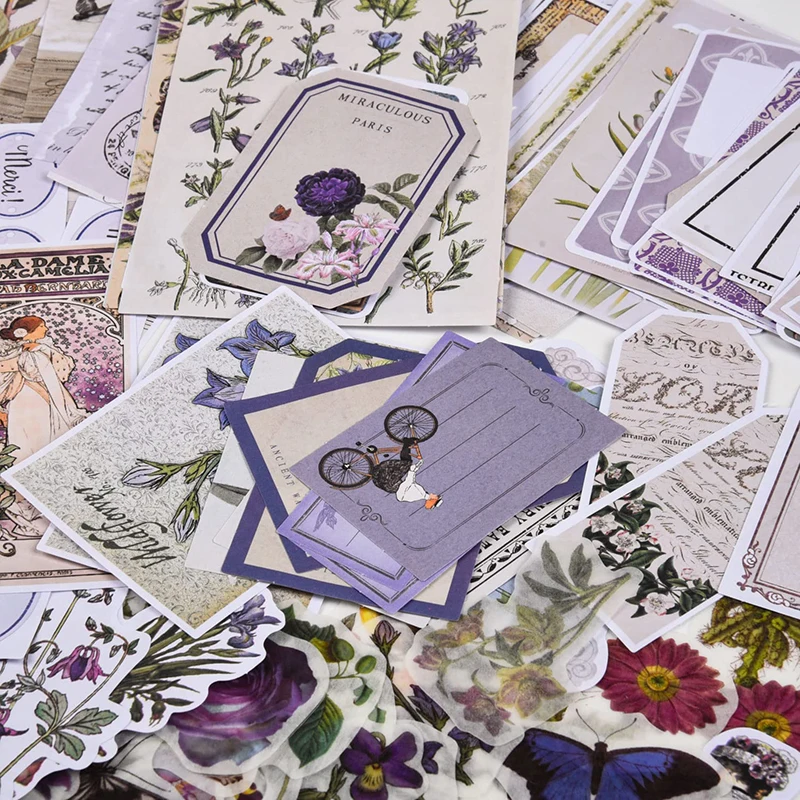 スクラップブッキング用のヴィンテージスクラップブック,ステッカーと
