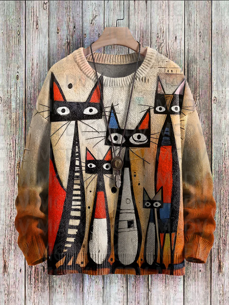 Sudadera Con Capucha Para Niña - Estampado De Gatos Navideños, Manga Larga, Gruesa, Ideal Para Invierno