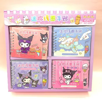 20/40pcs Sanrio Sticker Coil Book Hello Kitty Kuromi My Melody Diy Hand Account Decorative Scrapbook Stationery School Supplies 6