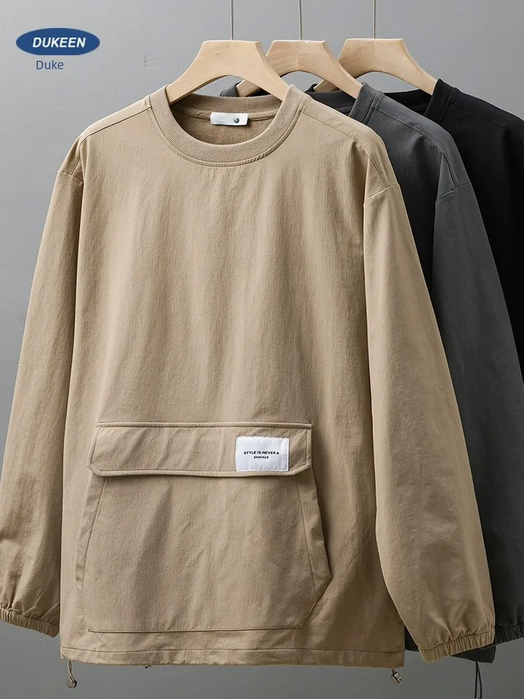 

EN Spring And Autumn Pocket Workwear Long Sleeved T-shirt