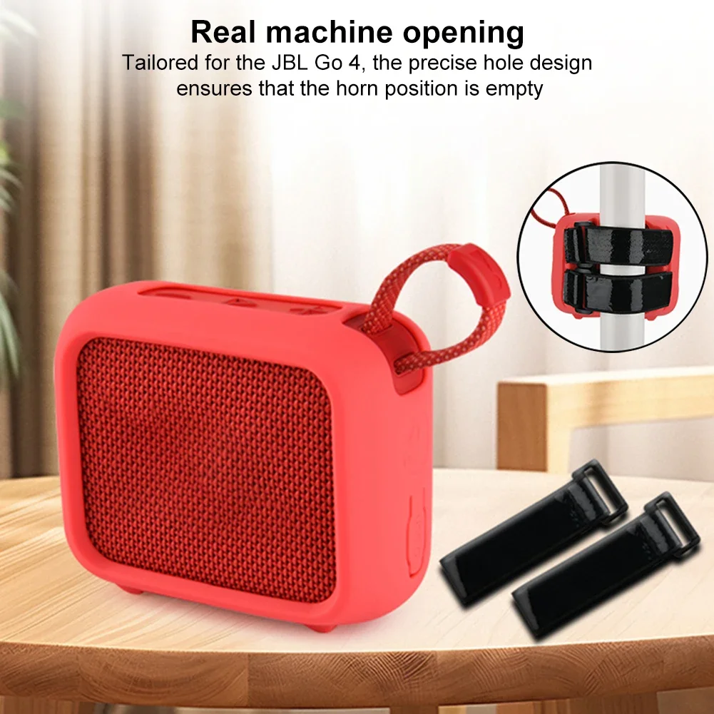 Silicone Protective Case for Portable Speakers with Mount Strap
