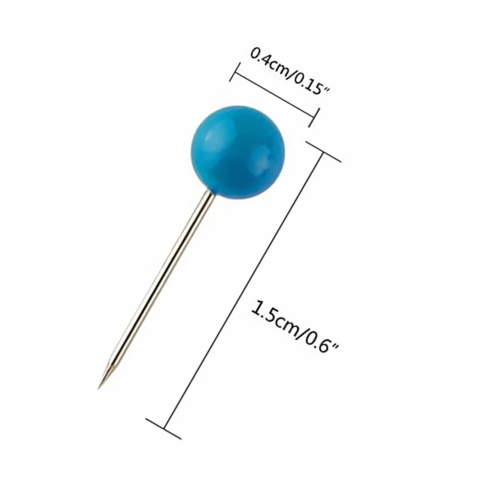 다양한 색상의 플라스틱 푸시핀, 스틸 팁 지도핀, 사무실, 가정, 지도 표시, 여행 사진, 코르크보드, 지리용