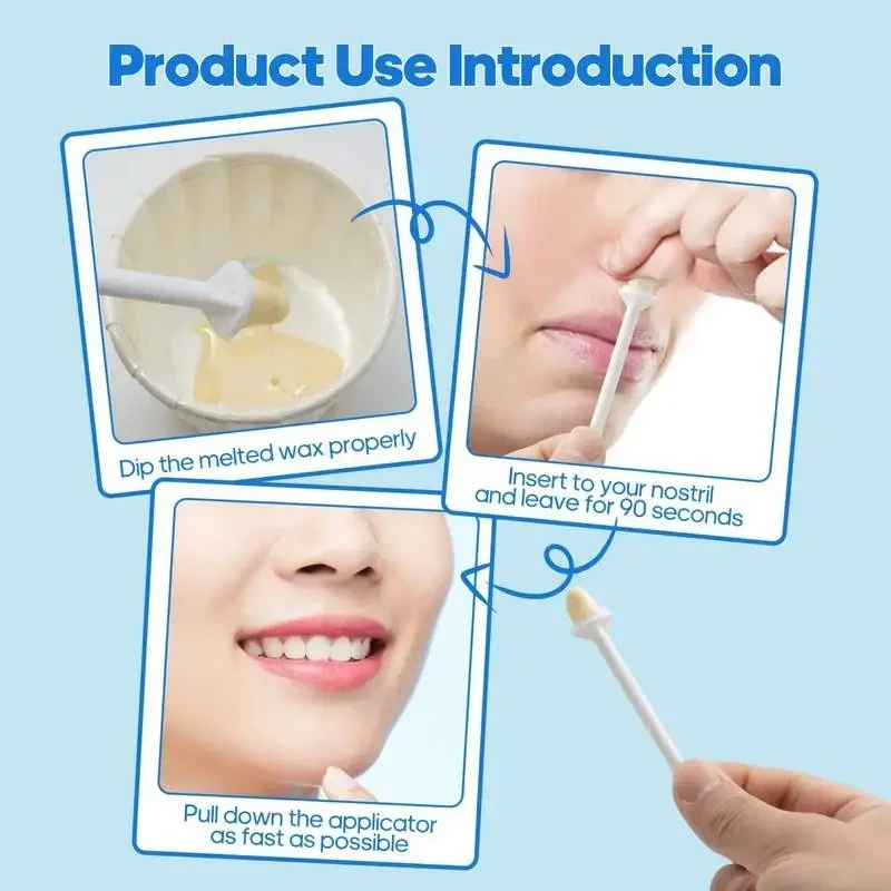 Nose Wax Sticks 10, 40 ,60 ,100PCS Nose Wax Applicators for Painless Nose Hair Removal Tool Wax Accessories Beeswax Safe 2