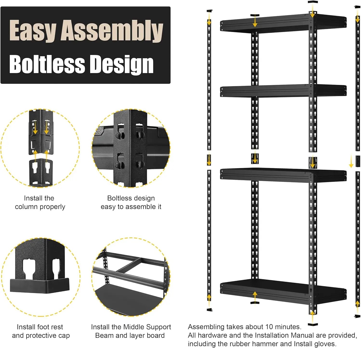 2 Packs All Metal 36" W x 16" D x 71" H Storage Shelves - 5 Tier Heavy Duty Adjustable Garage Shelving Unit Freestanding Shelf 5