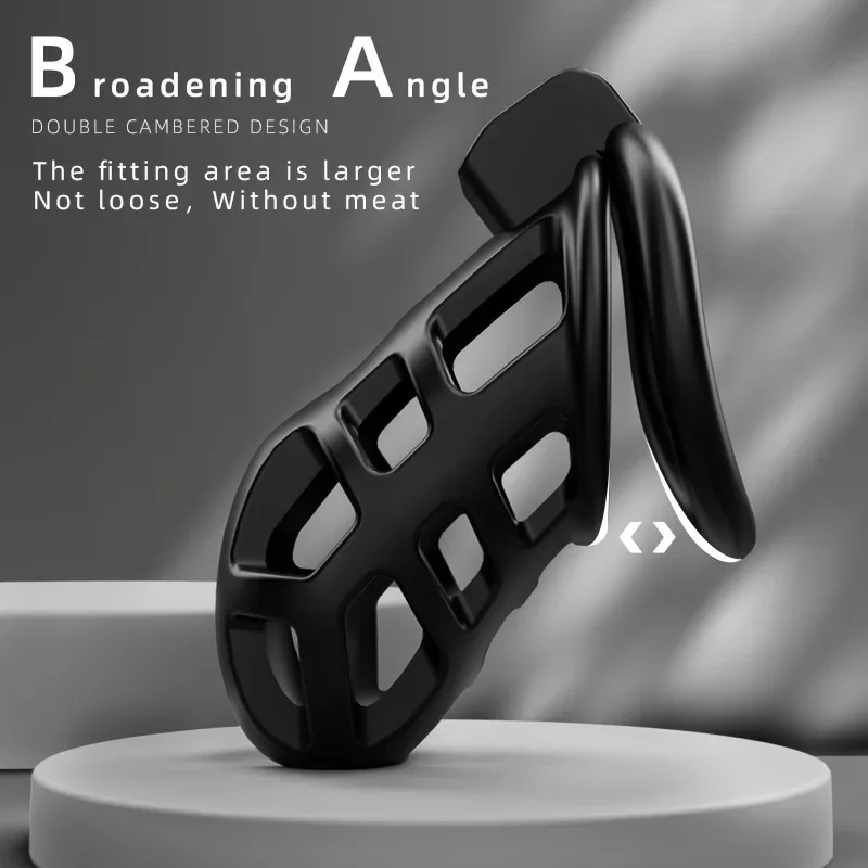 Male Penis Cock Cage Chastity Device with Lock 3 Rings Breathable Resin Anti Cheating BDSM Sex Toy for Men Erotic Urethral Lock
