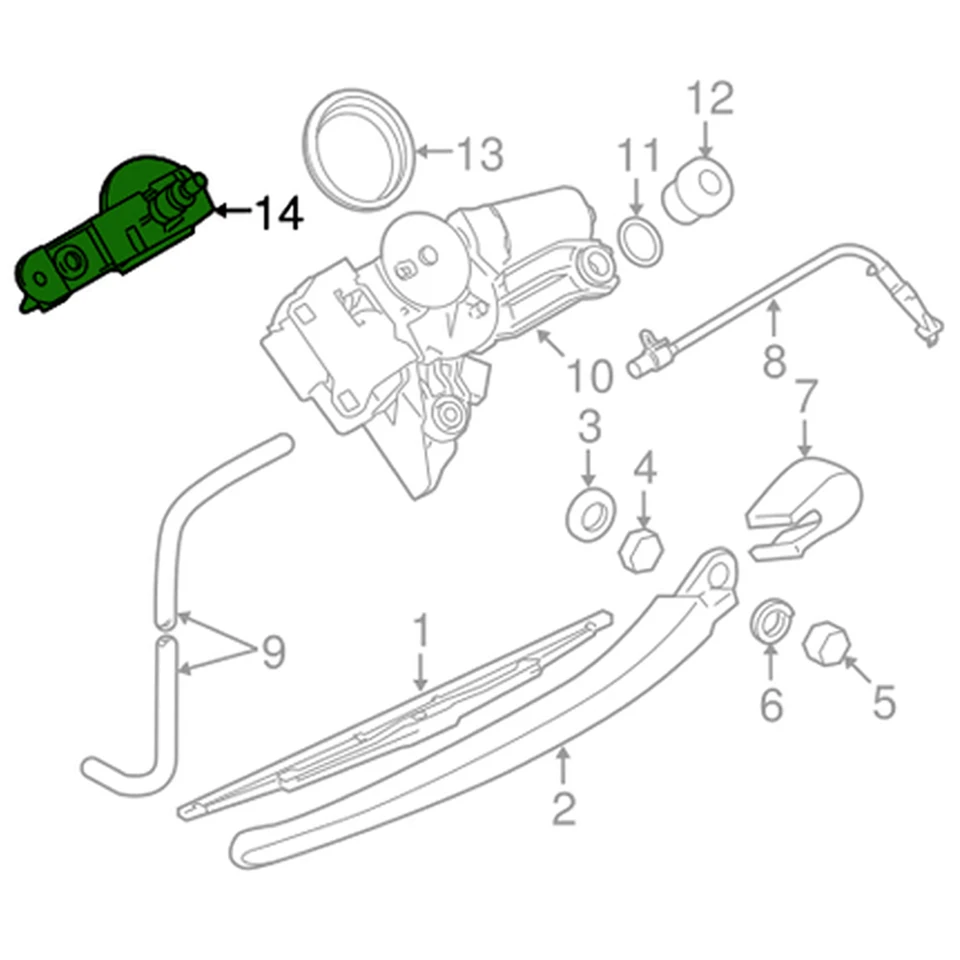 BMW E46 Touring – Albero Pivot Tergicristallo Posteriore Originale (61628220831) - 3