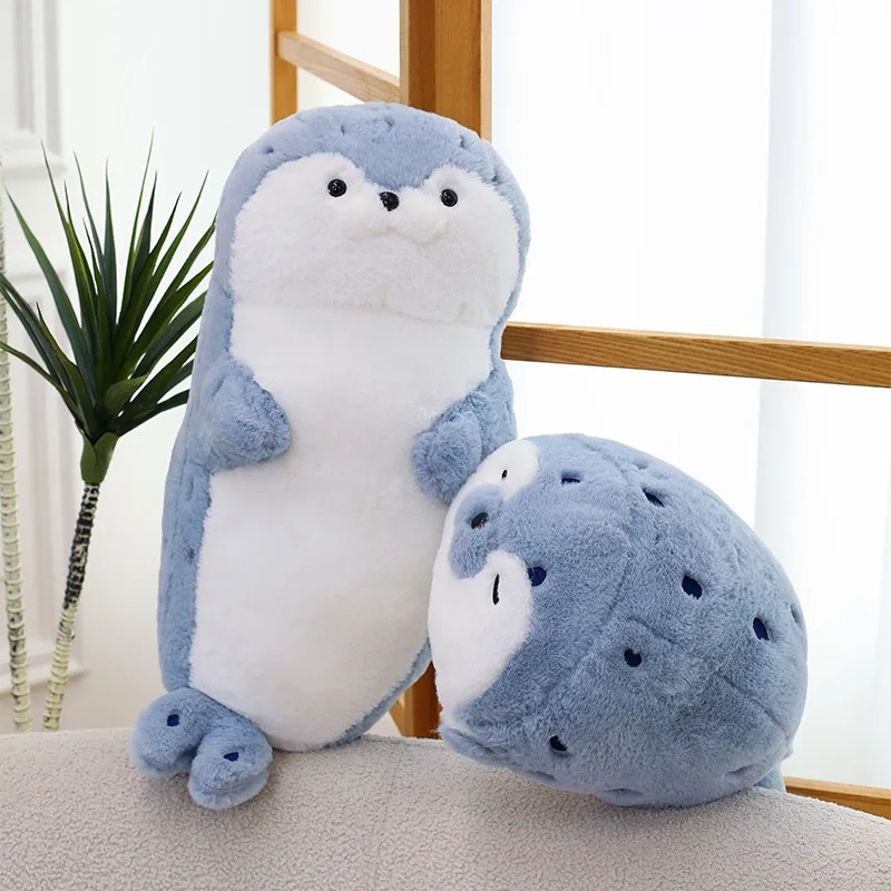 New Seal Plush Toy Soft Pillow Lifelike Stuffed Marine Life Sea Otter Soft Doll Simulation Seal Cushion Christmas Birthday Gift
