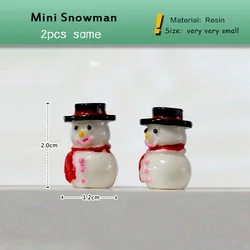 Festive Resin Santa & Snowman Miniature Figurines for Home and Garden Decor (2pcs Mini Snowman)