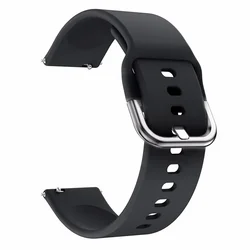 Premium Silicone Sport Watch Strap Bracelet - Universal Fit - 20mm watch band (Black S 01)