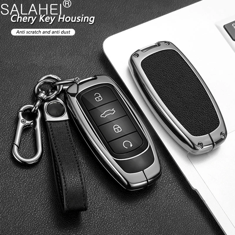 

Leather Car Smart Remote Key Case Cover Protector Holder Shell For Chery Tiggo 8 Pro 8plus New 5 Plus 7pro Keychain Accessories