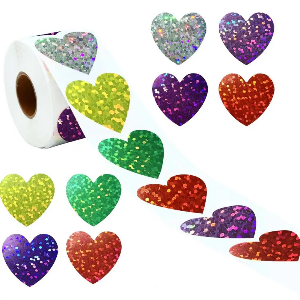 

Kids Star Stickers Shining Colorful Star Heart Stickers Shimmering Star Heart Stickers Waterproof Glitter Decals for Teachers