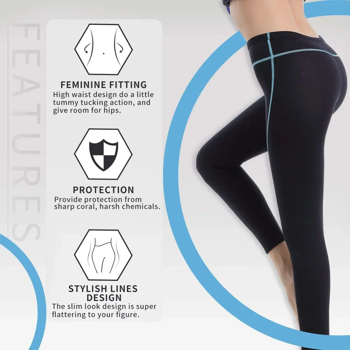 Women's Wetsuit Pants 2mm Neoprene Sauna Leggings Keep Warm for Water Aerobics Diving Surfing Swimming Snorkeling Scuba Kayaking 4