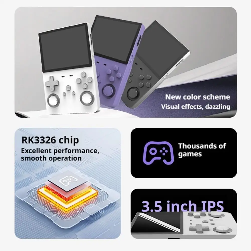 Se6f00c5b9fd44c52aa8658e171b3d225J 128GB For L35 Retro Handheld Video Game Console Linux System 3.5 Inch IPS Screen Portable Pocket Video Player Games