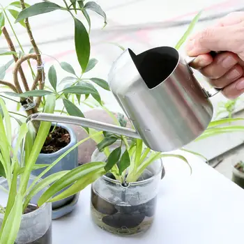 10OZ/300ML Mini Watering Can Stainless Steel Long Spout Sprinkling Pot Plants Small Home Flowers Succulents Garden Watering Pot