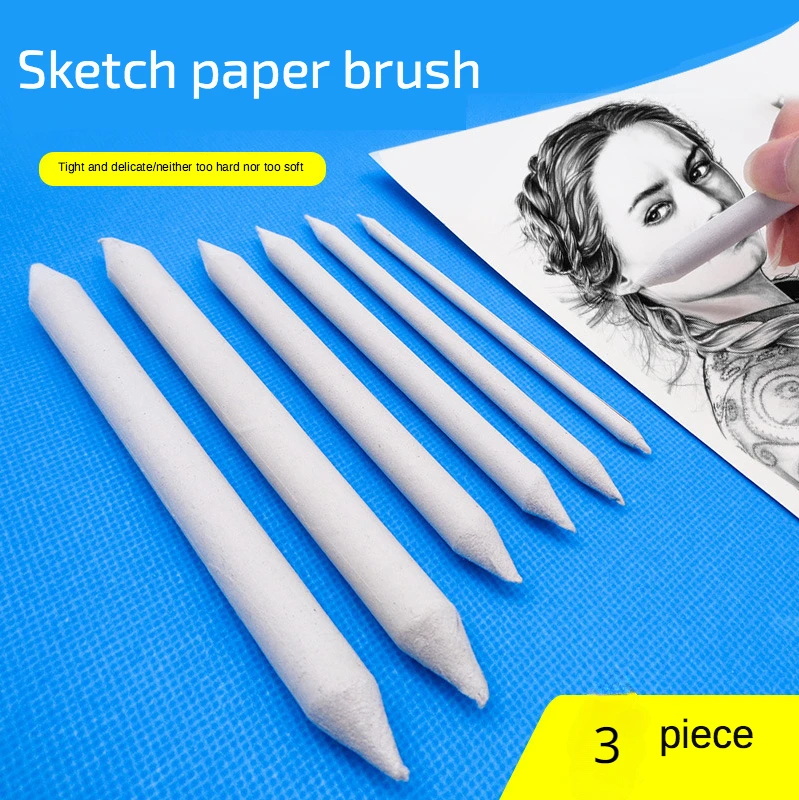 3/pcs Blending Smudge Stump Stick Sketch Art White Drawing Charcoal Sketcking Tool Rice Paper Pen artist Supplies