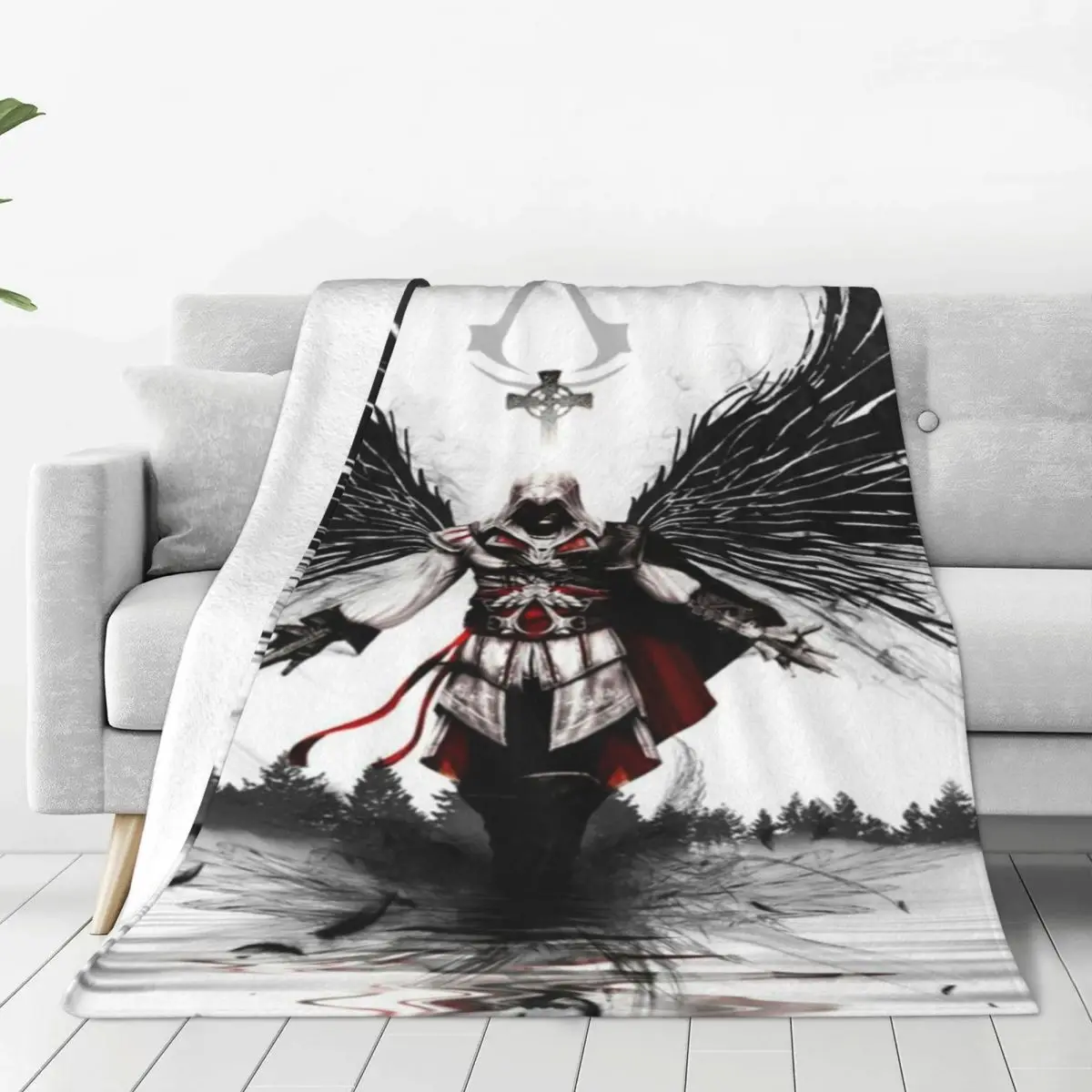 Assassins Creed Mirage Coperte Copridivano In Pile Corallo Peluche Stampato Coperte Calde Portatili Per Divano Copriletto Da Ufficio