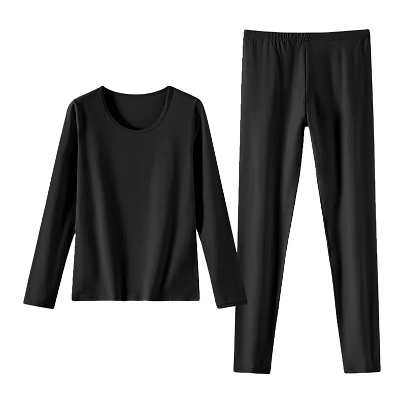Autumn Winter Women's Thermal Underwear Set Long Johns Base Layer Fleece Lined Soft Top Bottom 2 Pieces Set Thermal Sets