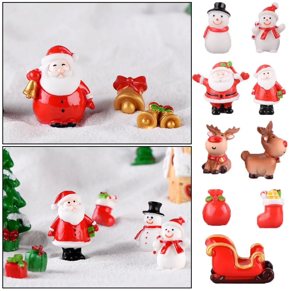 

Bonsai Decor Home Decorations Fairy Garden Micro Landscape Christmas Figurines Xmas Tree Miniature Snowman Santa Claus