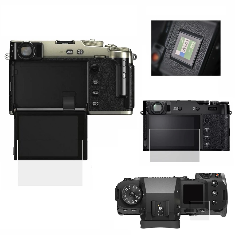 Self adhesive Tempered Glass LCD Screen Protector Cover for Fujifilm