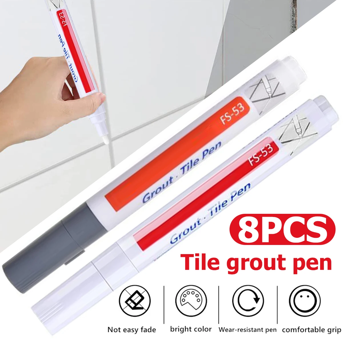 8Pcs Tile Grout Pen Ceramic Tile Beauty Sewing Pen Tile Gap Repair